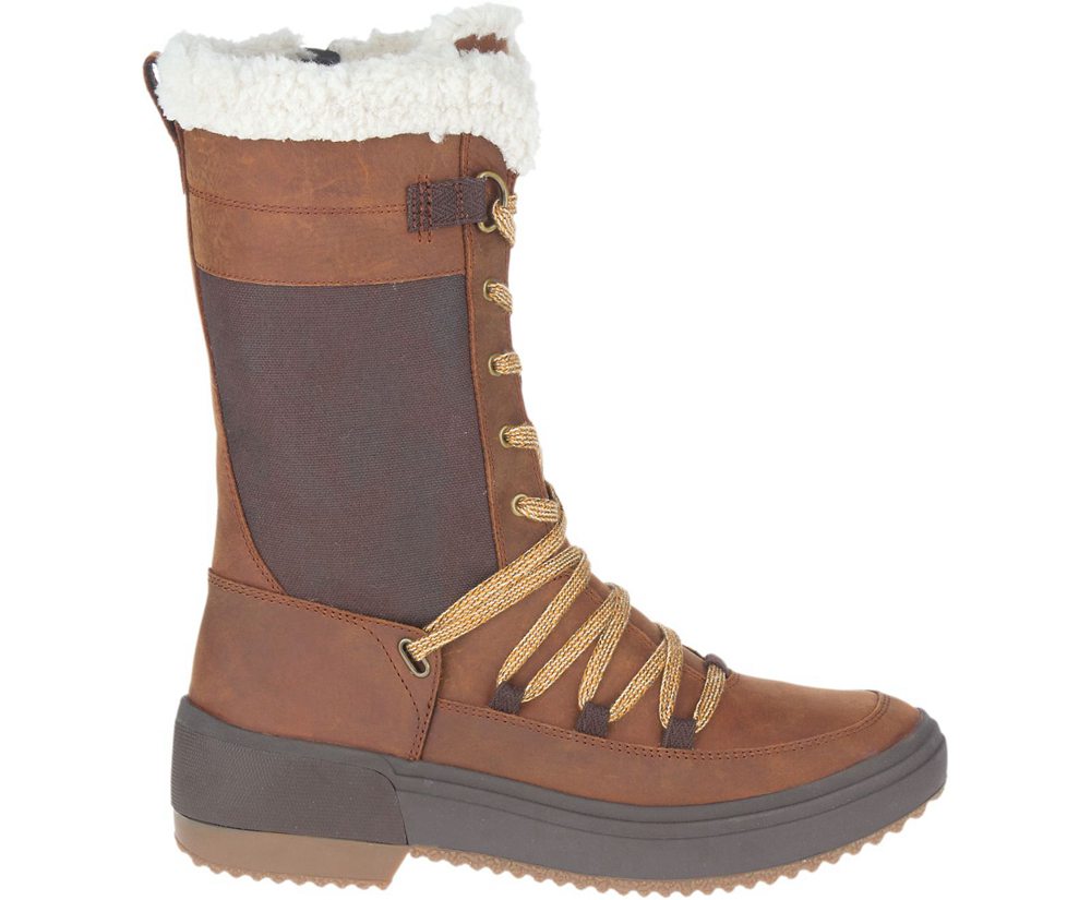 Merrell Støvler Dame - Haven Tall Lace Polar Waterproof - Brune - JPQ236708